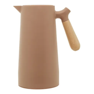 Garrafa Térmica Café Chá Agua 1 Litro Cabo Madeira Exclusiva:Nude