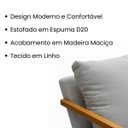 Ver imagem 2 de Poltrona Mona Pés de Madeira Linho Sala Escritorio Decoração:cinza