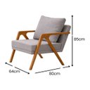 Ver imagem 4 de Poltrona Mona Pés de Madeira Linho Sala Escritorio Decoração:cinza