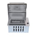 Ver imagem 2 de Churrasqueira À Gás de Embutir com Tampa Abafador Profissional Aço Inox Cozix