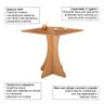 Mesa de Jantar Quadrada Lara 4 Lugares 70x70 Base em X em Mdf - Nature - 3