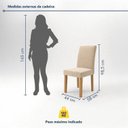 Ver imagem 4 de Conjunto de Mesa de Jantar 6 Lugares 180x90cm com Vidro e Cadeiras Diana Cinamomo Off White