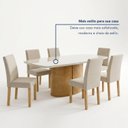 Ver mais imagens de Conjunto de Mesa de Jantar 6 Lugares 180x90cm com Vidro e Cadeiras Diana Cinamomo Off White