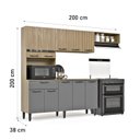 Ver imagem 3 de Armário de Cozinha Completo 10 Portas com Nicho Dora em MDF Cinza