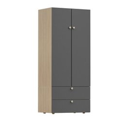 Guarda-Roupa 2 Módulos 2 Portas 3 Prateleiras 2 Gavetas Frame CabeCasa MadeiraMadeira - 2