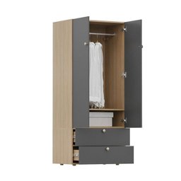 Guarda-Roupa 2 Módulos 2 Portas 3 Prateleiras 2 Gavetas Frame CabeCasa MadeiraMadeira - 13