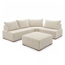 Ver imagem 3 de Sofá de Canto Modulado com Puff e Base Madeira Maciça 270CMX220CM Lisboa