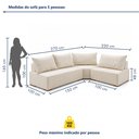 Ver imagem 4 de Sofá de Canto Modulado com Puff e Base Madeira Maciça 270CMX220CM Lisboa