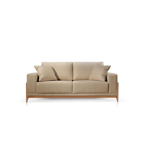 Sofá Verona Molas Ensacadas Braço 20cm Linho 2,10m:bege Médio