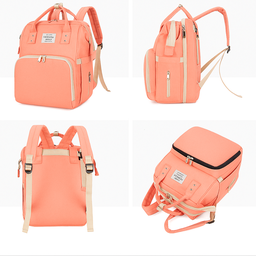 Mochila Maternidade Vira Berço Bebê Usb Impermeável Trocador - 1