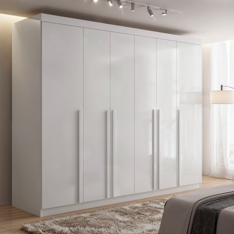 Guarda-Roupa Grande Casal 6 Portas 6 Gavetas 2,20m Frente 100% MDF Vermont