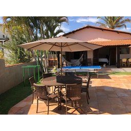Ombrelone Guarda Sol 3,00m de Mesa Piscina Jardim Cor Bege de Madeira com Base - 2