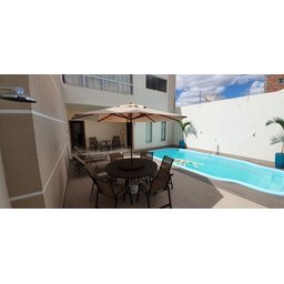 Ombrelone Guarda Sol 3,00m de Mesa Piscina Jardim Cor Bege de Madeira com Base - 3