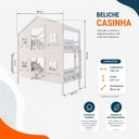 Ver imagem 4 de Beliche Casinha Dos Sonhos com Fechamento Inferior em Madeira Maciça Branco Housin