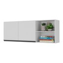 Ver imagem 1 de Armário de Cozinha Aéreo 150cm 2 Portas Veneza Multimóveis V3741 Branco/Preto