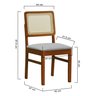 Cadeira Madeira Maciça Lyon Encosto Telinha Natural - Amêndoa Assento Estofado Linho Bege Mescla Imp - 3