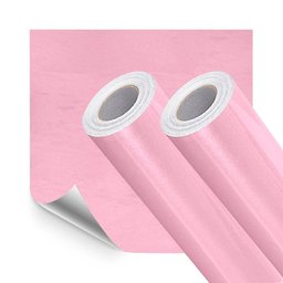Kit 10 Metros de Papel de Parede Lavavel Alto Brilho Rosa Unico - 1