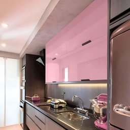 Kit 10 Metros de Papel de Parede Lavavel Alto Brilho Rosa Unico - 4