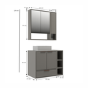 Ver imagem 2 de Conjunto para Banheiro Modulado 802 com Cuba e Espelheira 80cm Prime Yescasa Cinza/Cimento