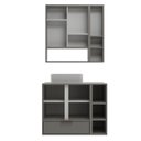 Ver imagem 3 de Conjunto para Banheiro Modulado 802 com Cuba e Espelheira 80cm Prime Yescasa Cinza/Cimento