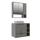 Ver imagem 1 de Conjunto para Banheiro Modulado 802 com Cuba e Espelheira 80cm Prime Yescasa Cinza/Cimento