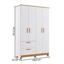 Ver imagem 4 de Guarda-roupa de Bebê Jujuba 4 Portas 2 Gavetas 100% Mdf Branco/nature - Permóbili