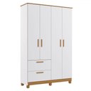 Ver imagem 2 de Guarda-roupa de Bebê Jujuba 4 Portas 2 Gavetas 100% Mdf Branco/nature - Permóbili