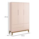 Ver imagem 4 de Berço Americano e Guarda Roupa 3 Portas New Classic Rosa com Pés Madeira e Colchão Gazin – Reller
