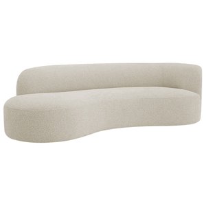 Divã Recamier Orgânico Tokyo 160cm Lado Esquerdo Bouclé Bege - Amarena Móveis