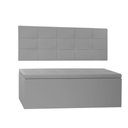 Ver imagem 1 de Kit Painel e Calçadeira Baú Casal 1,40m Roma Corano Cinza - Pallazio
