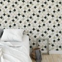 Ver imagem 2 de Papel de Parede Losango Tons Claros e Pretos 1,50x50m