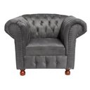 Ver imagem 2 de Poltrona Luiz XV Chesterfield Capitone Suede Cinza Camurca