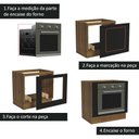 Ver mais imagens de Balcão para Forno de Embutir 80 X 60 Cm sem Tampo Agata, Glamy, Stella Madesa Rustic/preto