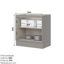 Ver imagem 3 de Balcão 02 Portas 800mm Americana Cinza - Henn