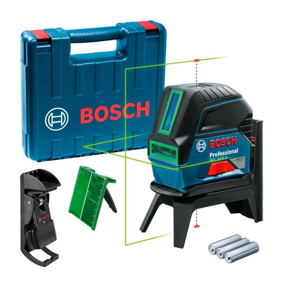 Nível Laser Verde Bosch Gcl 2-15 G 15m com Pontos de Prumo