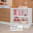 Ver imagem 6 de Penteadeira em L com 3 Gavetas e 2 Nichos Flex Multimóveis Crrui-CMO003 Branco/Madeirado