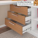 Ver imagem 3 de Penteadeira em L com 3 Gavetas e 2 Nichos Flex Multimóveis Crrui-CMO003 Branco/Madeirado