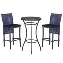 Ver imagem 1 de Mesa Bistro e 2 Banquetas Roma Preta Corda Náutica 12 Azul