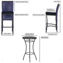 Ver imagem 2 de Mesa Bistro e 2 Banquetas Roma Preta Corda Náutica 12 Azul