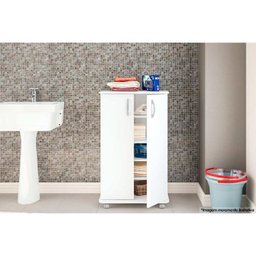 Balcão de Escritório Limeira 99 2 Portas c/ Rodízio Branco - Politorno - 6