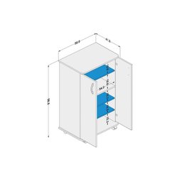 Balcão de Escritório Limeira 99 2 Portas c/ Rodízio Branco - Politorno - 2
