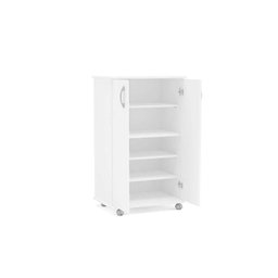 Balcão de Escritório Limeira 99 2 Portas c/ Rodízio Branco - Politorno - 4