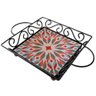 Fruteira de Mesa Bandeja Ferro e Azulejo Quadrada Premium Cozinha Azulejo G1 - 1