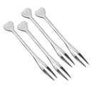 Ver imagem 2 de Kit 30 Mini Garfo Garfinhos Para Petiscos Aço Inox Coração