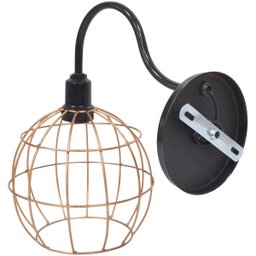 2 Luminárias Arandela de Parede Aramada Globo Cobre Rose Gold Industrial Retro Preto Agp Ilumini - 5 2 Luminárias Arandela de Parede Aramada Globo Cobre Rose Gold Industrial Retro Preto Agp Ilumini - 5