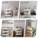 Ver imagem 2 de Carrinho Multiuso Organizador Brinquedos Sala Cozinha Manicure 3 Prateleiras Auxiliar em Aço Branco