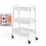 Carrinho Multiuso Organizador Brinquedos Sala Cozinha Manicure 3 Prateleiras Auxiliar em Aço Branco - 1