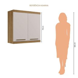 Armário Aéreo Gold Master Arte Móveis Cinamomo Off White - 6
