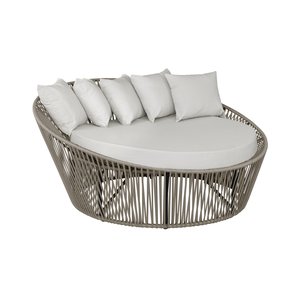 Sofá redondo chaise de 1,60 corda náutica alumínio  pintura eletrostática e tecido impermeável