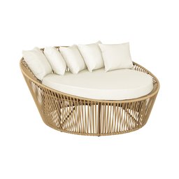Sofá redondo chaise de 1,60 corda náutica alumínio  pintura eletrostática e tecido impermeável - 2